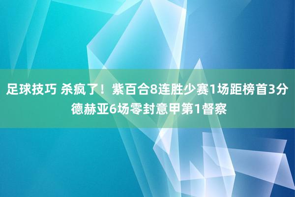 足球技巧 杀疯了！紫百合8连胜少赛1场距榜首3分 德赫亚6场零封意甲第1督察